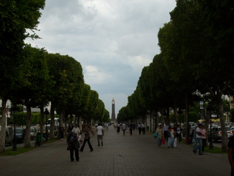 Bourguiba Avenue in Tunis, Tunisia